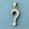 .37ct Tw Diamond Question Mark Pendant In 14k Yellow And White Gold