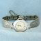 Antique Lady Elgin Wrist Watch In 10k White Gold Filled