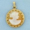 Vintage Cameo Pendant In 14k Yellow Gold