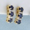 1ct Tw Natural Sapphire And Diamond Earrings In 14k Yellow Gold