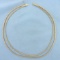 Italian Made Double Strand Diamond Cut Omega Necklace In 14k Yellow Gold