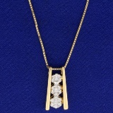 1/2ct Tw Diamond Necklace In 14k Yellow And White Gold