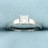 1/2ct Princess Cut Diamond Solitaire Engagement Ring In Platinum