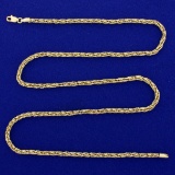 22 Inch Twisting Helix Style Chain Necklace In 14k Yellow Gold