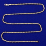 20 1/2 Inch Rope Style Neck Chain Necklace In 14k Yellow Gold