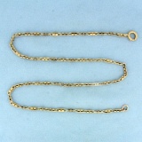 Vintage 18 Inch Designer Link Chain Necklace In 10k Yellow Gold