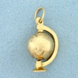 Mechanical Planet Mars Globe Charm Or Pendant In 14k Yellow Gold