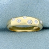 Unique Diamond Band Ring In 14k Yellow Gold