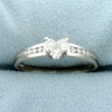 Diamond Heart Ring In 14k White Gold