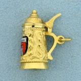 Hamburg Beer Stein Mechanical Pendant Or Charm In 8k Yellow Gold