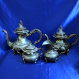 Antique Original Alt Heidelberg Sterling Silver Tea And Coffee 4 Piece Set