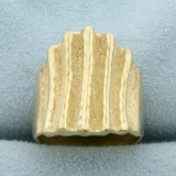 Diamond Cut Statement Ring In 10k Yellow Gold