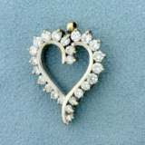 1.5ct Tw Diamond Heart Pendant In 14k White Gold