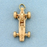 Vintage Race Car Pendant In 9k Yellow Gold