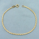 7 1/2 Inch Cobra Link Chain Bracelet In 14k Yellow Gold