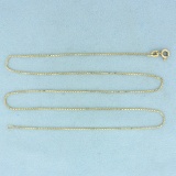 Italian Made 19 1/2 Inch Box Link Chain Necklace In 14k Yellow Gold