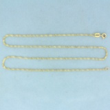 Italian Made 18 Inch Twisting Curb Link Chain Necklace In 14k Yellow Gold