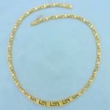 16 Inch Abstract Cut Out Graduated Necklace In 14k Yellow Gold