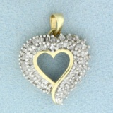 1ct Tw Diamond Heart Pendant In 10k Yellow Gold