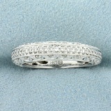 Unique Diamond Wedding Band Ring In 14k White Gold