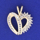 1/2ct Tw Diamond Heart Pendant In 10k Yellow And White Gold