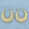 Large Designer Hoop Earrings In 14k Yellow Gold