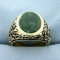 8ct Jade Solitaire Ring In 14k Yellow Gold