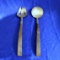 Vintage Sterling Silver And Wood Salad Serving Set