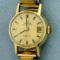 Womens Vintage Omega Geneve Watch With Solid 18k Yellow Gold Case