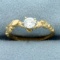 1/3ct Diamond Solitaire Nugget Style Ring In 14k Yellow Gold