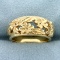 Flower Design Ring In 14k Yellow Gold