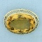 Vintage 35ct Citrine Pin In 14k Yellow Gold