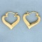 Italian Made Heart Earrings In 14k Yellow Gold