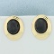 Vintage Onyx Earrings In 14k Yellow Gold