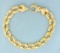 Mens Heavy Italian Made 8 1/2 Inch Curb Link Bracelet In 14k Yellow Gold