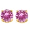 6mm Lab Pink Sapphire Stud Earrings In 10k Yellow Gold