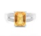 2ct Golden Citrine & Diamond Ring In Sterling Silver