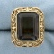 10ct Smoky Topaz Statement Filigree Ring In 18k Yellow Gold