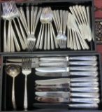 76 Piece Towle Rambler Rose Sterling Silver Flatware Set