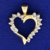 Diamond Heart Pendant In 10k Yellow Gold