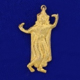 Balinese Dancer Pendant In 14k Yellow Gold