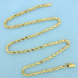 18 Inch Rope Style Chain Necklace In 14k Yellow Gold