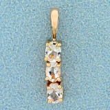 1/2ct Tw Morganite Three Stone Pendant In 14k Yellow Gold