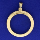 34mm $20 Double Eagle Coin Bezel Diamond Cut In 18k Yellow Gold