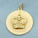 Royal Crown Pendant In 14k Yellow Gold