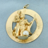 Saint Christopher Pendant In 14k Yellow Gold