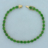 15ct Tw Peridot Line Bracelet In 10k Yellow Gold