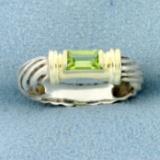 David Yurman Peridot Ring In 14k Yellow Gold And Sterling Silver