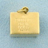 In Emergency Break Glass Dollar Bill Charm In 14k Yellow Gold