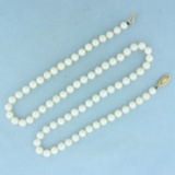 Akoya Pearl Necklace With 14k Yellow Gold Clasp